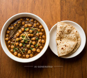 Chole Masala [Half] + 2 Fulka (1 Piece)