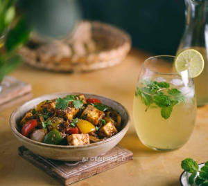 Paneer veggies + Moroccan mint lime