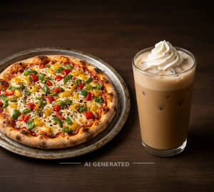 7' Capsicum Pizza + Cold Coffe