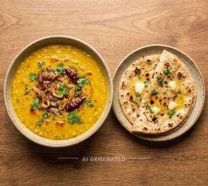 Yellow Dal Tadka + Tawa Butter Roti (1 Piece)