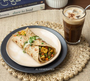 Veg frankie + Cold coffee