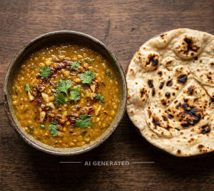 Dal Fry + Tandoori Roti (1 piece)