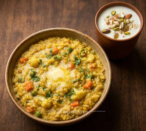 Butter Khichdi + Lassi Dry Fruit