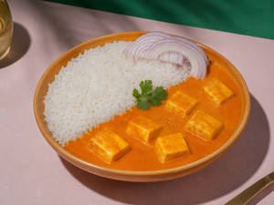 Steam Rice with Butter Paneer