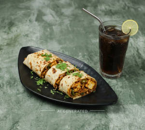 Paneer roll + Colddrinks in Glass