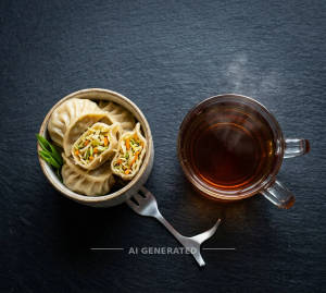 Steamed Veg + Black Tea