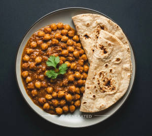 Chana Masala + Plain Chapati (2 pieces)