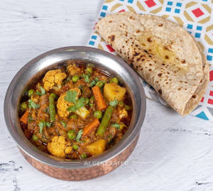 Mix Veg + Tawa Roti (2 pieces)