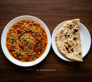 Sev Tamatar + Plain Tandoori Roti (1 piece)