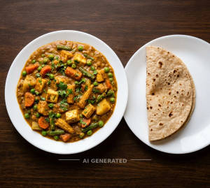 Veg Handi + Roti (1 piece)