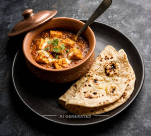 Paneer handi [half] + Tandoori roti (2 pieces)