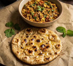 Egg Bhurji Masala + Tandoori Roti Butter (1 Piece)