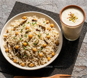 Chola pulao + Lassi