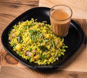 Poha + Cutting Chai