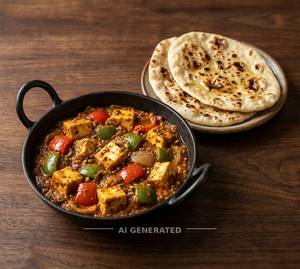 Kadhai Paneer + Tandoori Roti (2 Pieces)