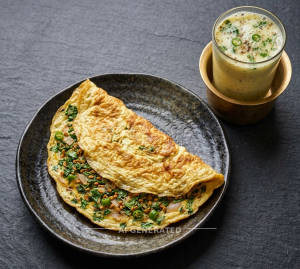 Omelette + Butter Milk (Punjabi Methi)