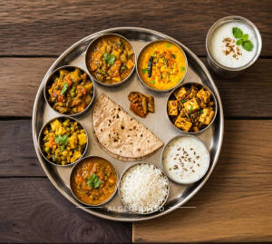 Thali + Salted Masala Lassi