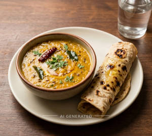 Dal Fry + Tandoori Roti (1 piece)