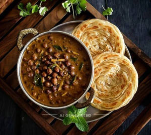 Kadala Curry + Parotta (2 pieces)
