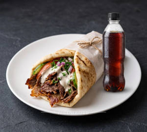 Shawarma Sandwich + Cold Drink