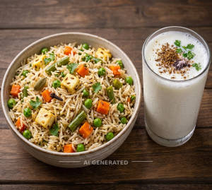 Veg Pulao + Special Chhach