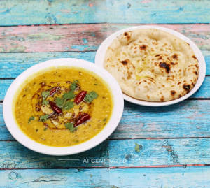 Dal Tadka + Plain Naan (1 Piece)