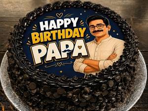 Eggless Chocolate Chips Happy Birthday Dad Special Cake