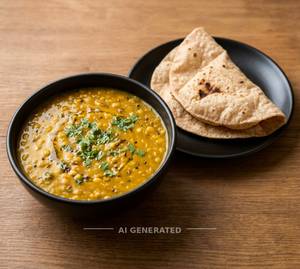Dal Fry + Plain Chapati (2 Pieces)