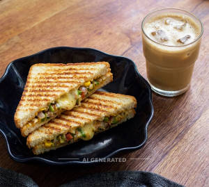 Veg Cheese Sandwich + Cold Coffe