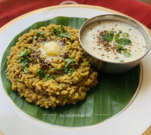 Moong Dal Khichdi + Raita(masala chach)