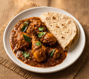 Andhra Chicken + Phulka (2 pieces)