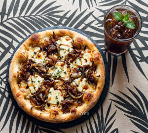 Onion Pizza + Cold Coffee
