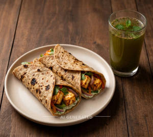 Paneer Tikka Wrap + Fresh Jal Jeera