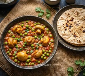 Matar Mushroom + Tawa Roti (1 Piece)