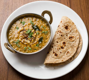 Dal Fry + Tawa Roti (2 pieces)