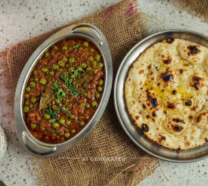 Matar Masala + Butter Tandoori Roti (1 Piece)