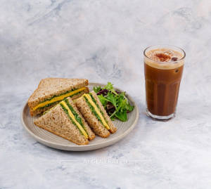 Cheese Chutney Sandwich + Cold Coffee