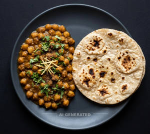 Chana Masala + Plain Roti (1 piece)