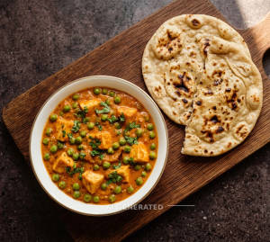 Matar Paneer + Tandoori Roti Plan (2 Pieces)