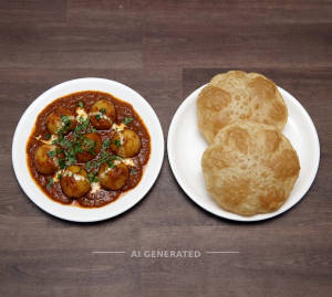 Dum Aloo + 2 Luchi