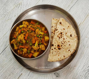Mix Veg + Tawa Roti (2 pieces)