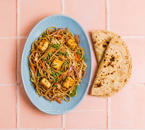 Paneer Chaumin + Tawa Roti (2 Pieces)
