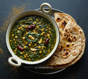 Dal Palak + Tandoori Roti (2 pieces)