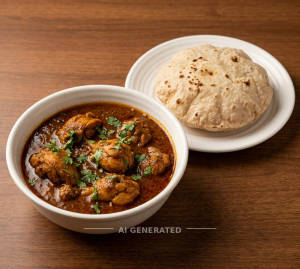 Chicken Curry + Chapati Pulka (1 Piece)