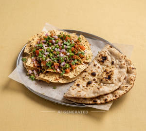 Papad Masala + Tandoori Roti (Plain) (2 pieces)