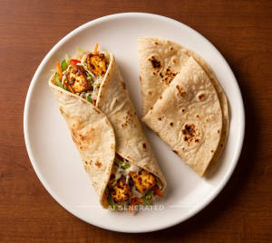 Veg Shworma + Plain Roti (2 Pieces)