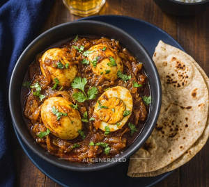 Onion Egg Roast + Chapati (1 Piece)