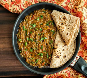 Baingan Bharta (Small) + Sada Tawa Roti (2 Pieces)