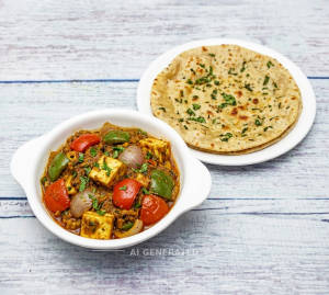 Kadai paneer + Pudina roti (1 piece)