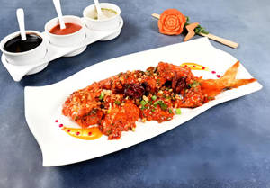 Fish In Hot Garlic  Pomfret